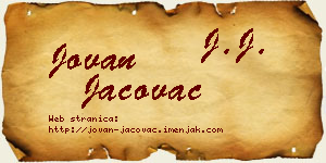 Jovan Jačovac vizit kartica